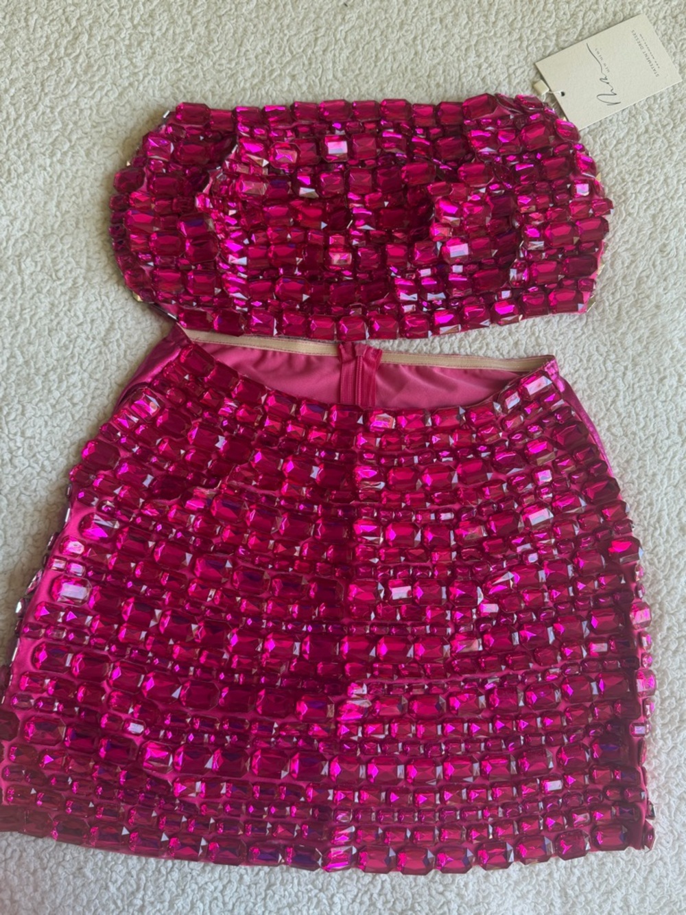 Hot Pink Sequin Two-Piece Set - Picture 3 of 4